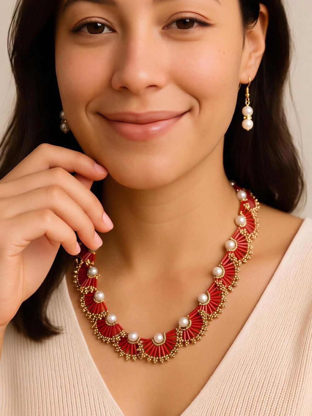 ON SALE GOING FAST!!!!Fan Pearl Necklace by Nani3838